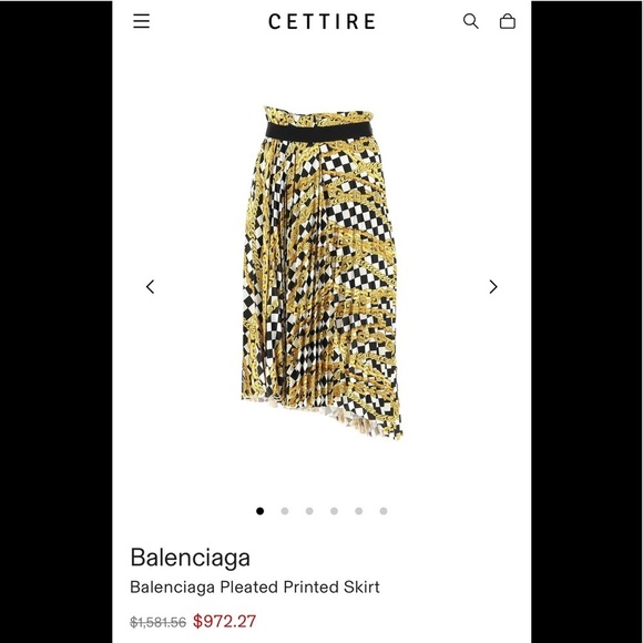 BALENCIAGA Size 34 / XS pleated printed asymmetrical crepe midi skirt - Picture 6 of 15